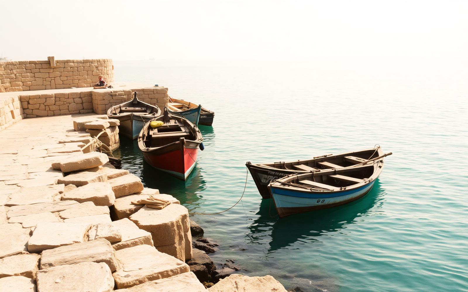 Fishing boats at Arwad island harbour