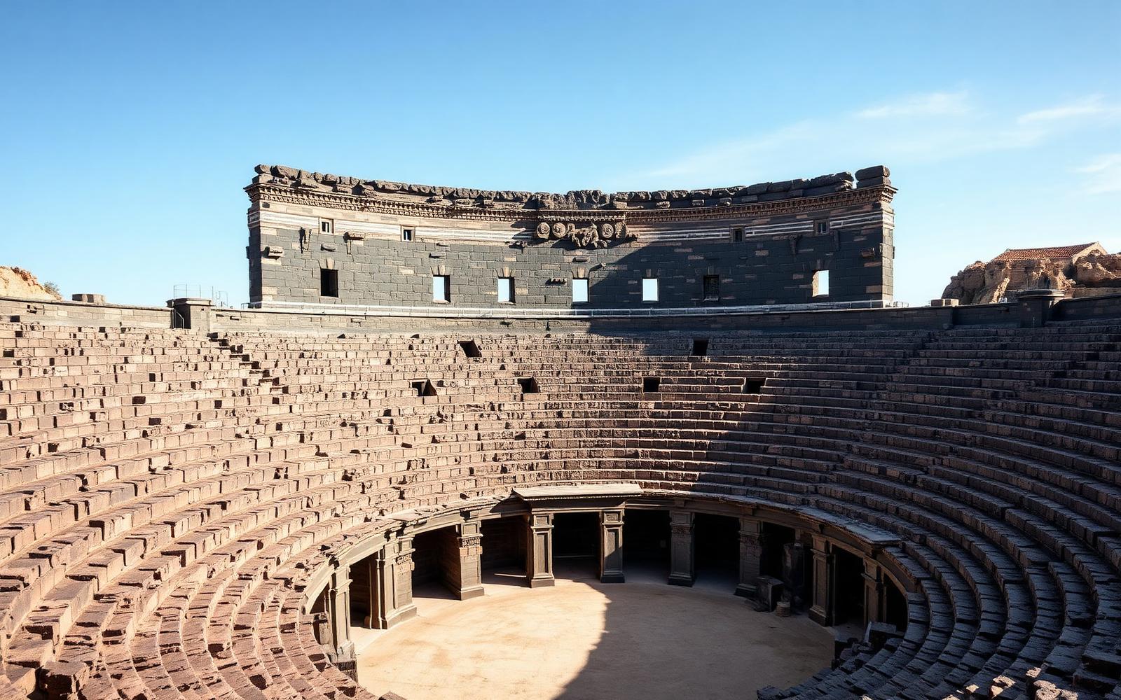 Black basalt Roman theatre at Bosra