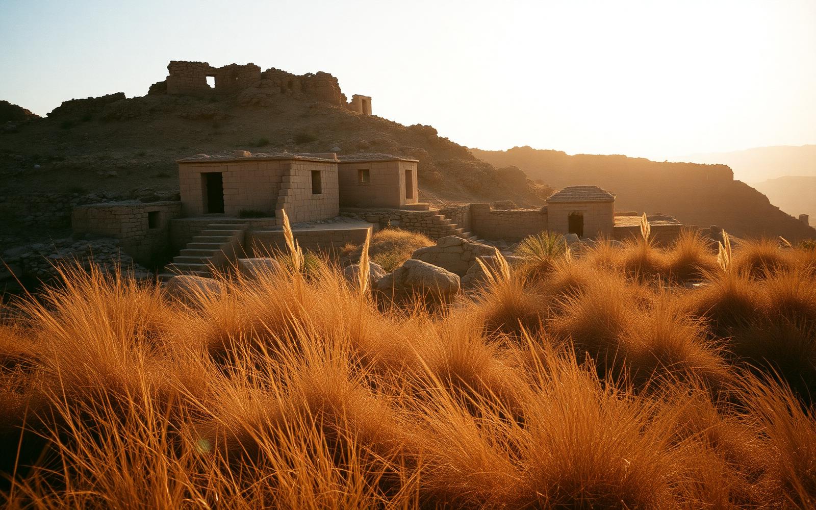 Byzantine ruins of the Dead Cities at golden hour