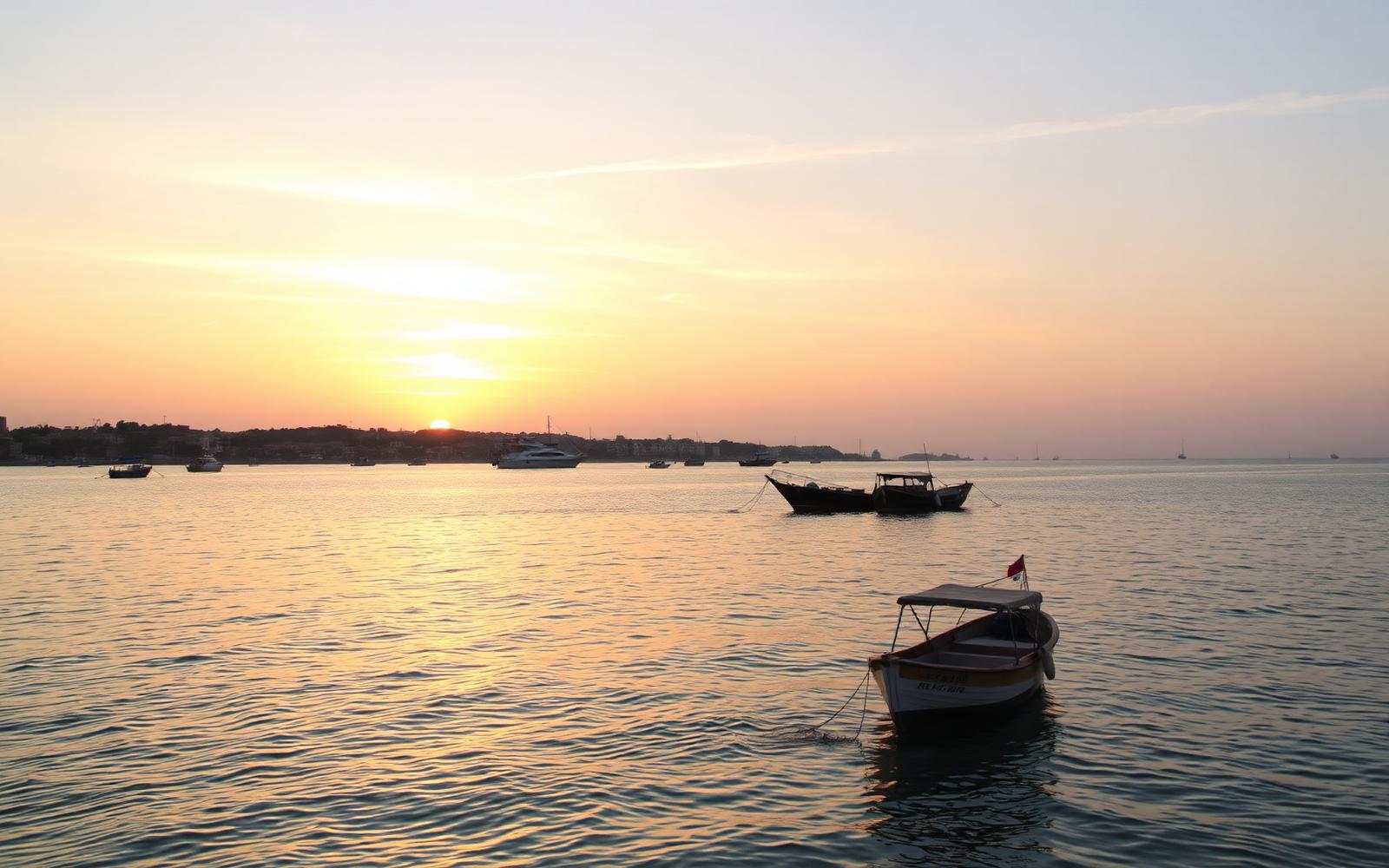 Mediterranean sunset on the Syrian coast at Tartus